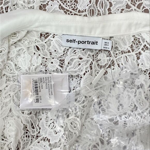 Self-Portrait Magnolia Lace Button-Front Minidress size 4 - Picture 8 of 15